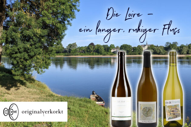 Teaserbild Loire mit Titel und drei Flaschen